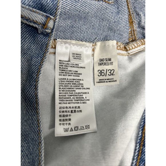 BDG Urban Outfitters Dad Slim Tapered Fit Light Wash Distressed Jeans (36 x 29) - Picture 7 of 13